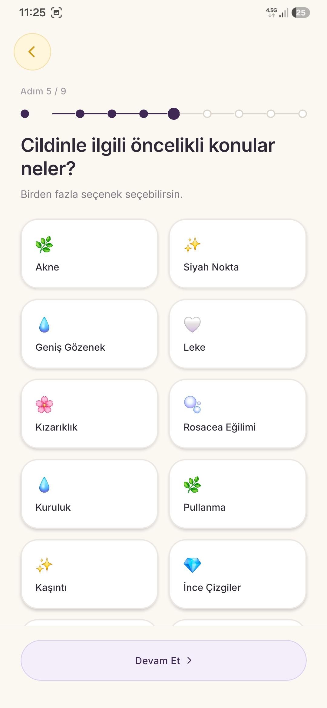 Complete your skin profile