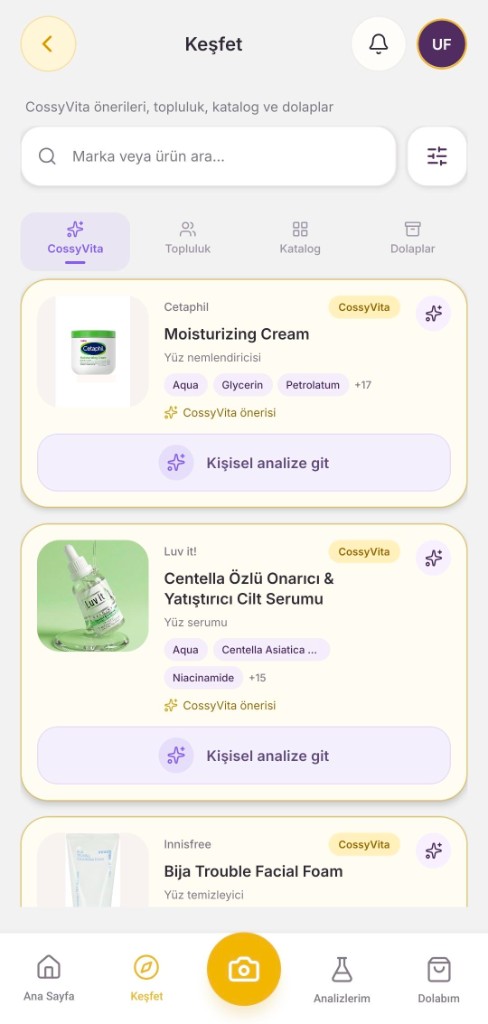 Discover screen