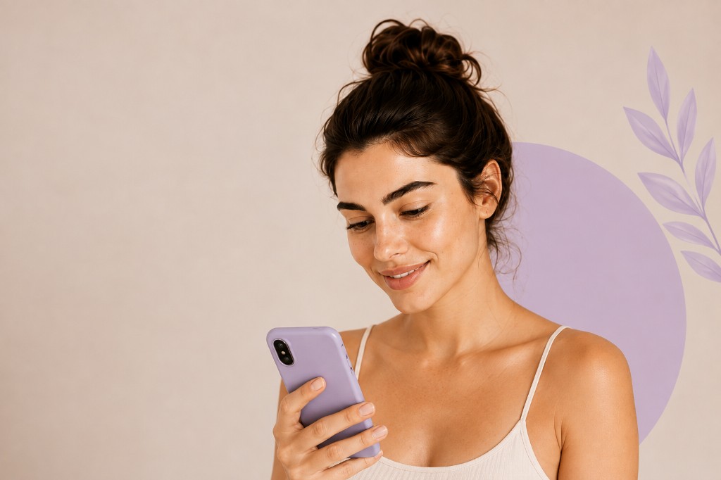 Woman exploring skincare with CossyVita